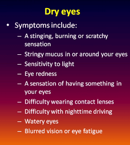dry eyes symptoms