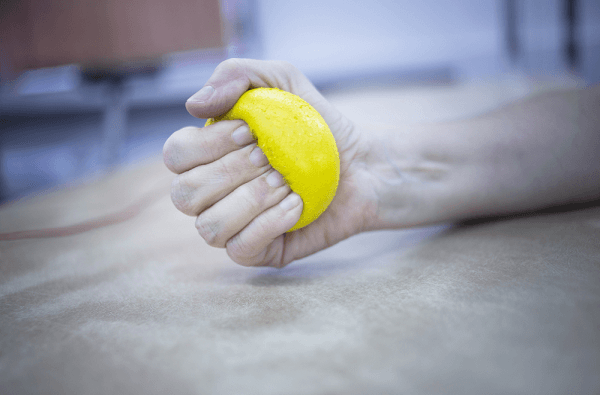 Rheumatoid arthritis squeezing physiotherapy ball